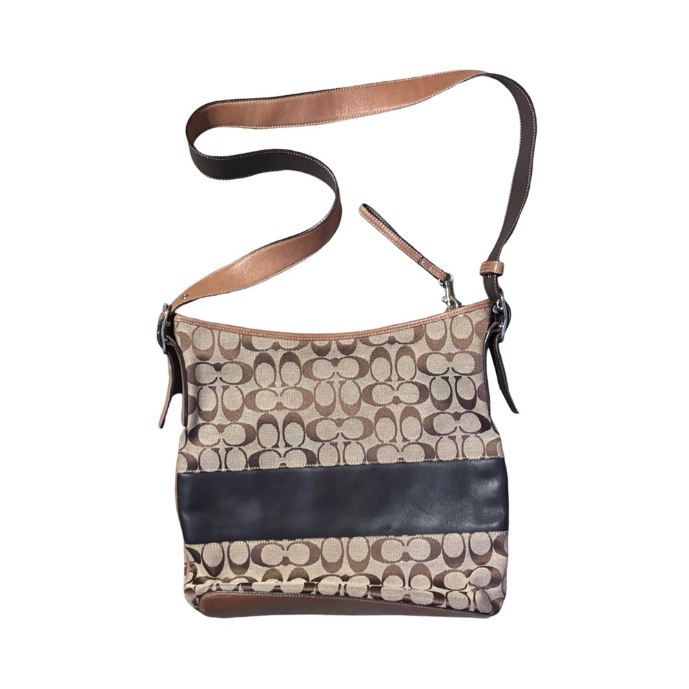 🔥 Coach Signature Stripe Shoulder Bag Everyday Crossbody with Reversible Strap👜